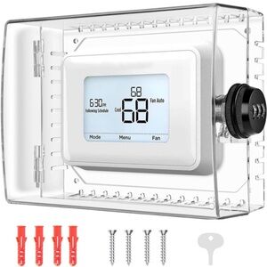 New Open Box Large Thermostat Lock Box with Combination Lock, Clear Thermostat